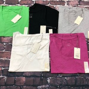 T shirt lot of 5pcs mix size small t-tops v-necks